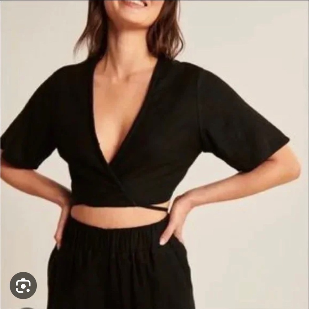 linen wrap top